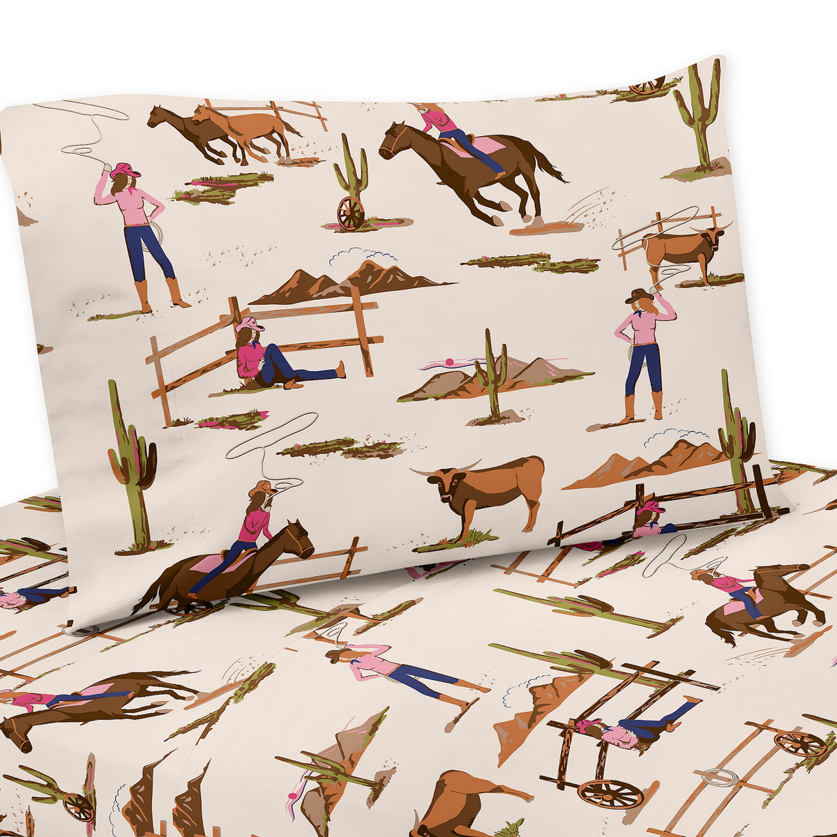 Western Cowgirl Collection Queen Sheet Set