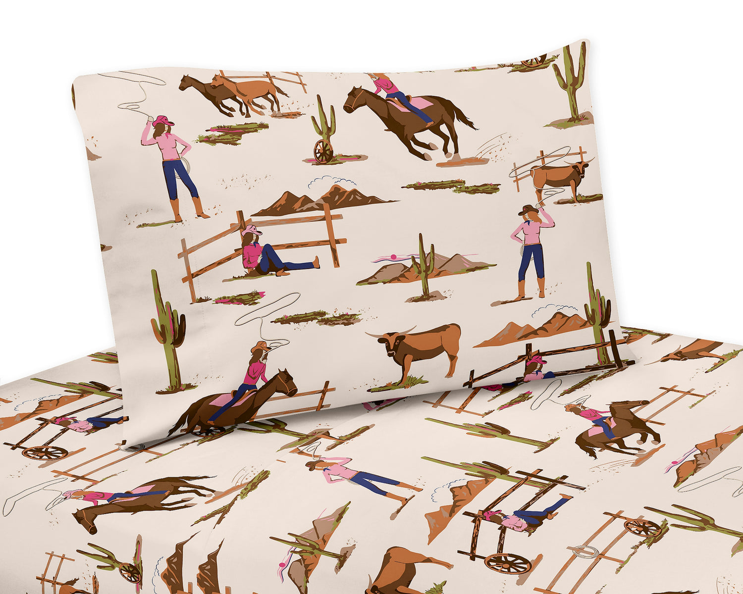 Western Cowgirl Collection Queen Sheet Set