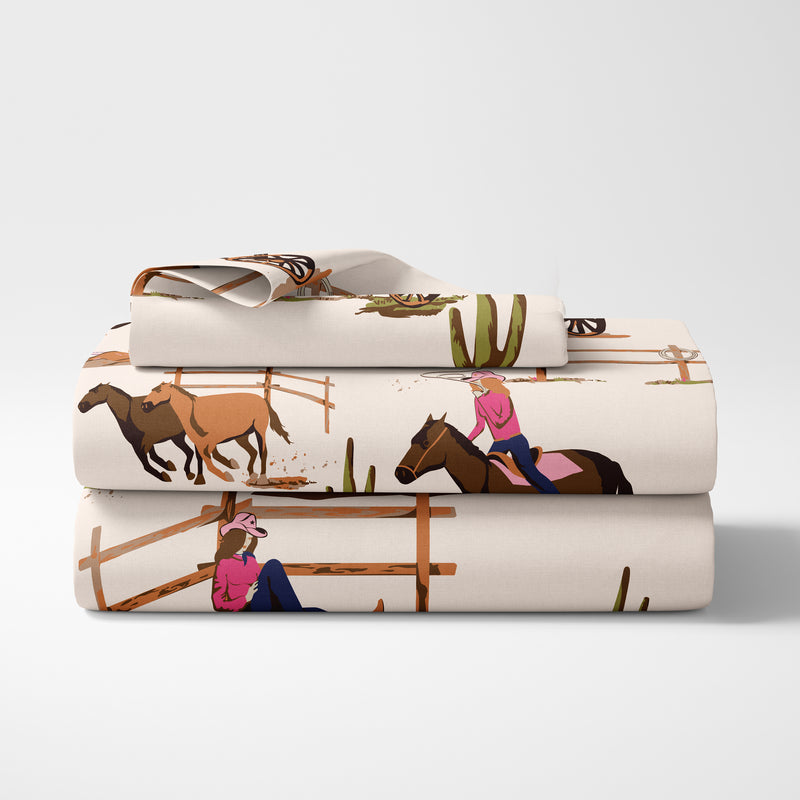 Western Cowgirl Collection Twin Sheet Set