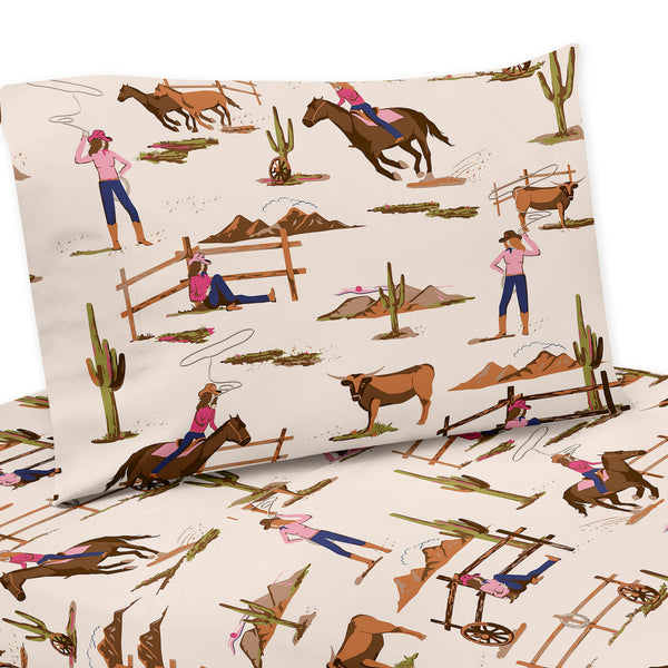 Western Cowgirl Collection Twin Sheet Set