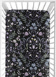 Boho Floral Wildflower Black and Purple Collection Crib Sheet