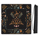 Boho Floral Wildflower Black and Orange Collection Mahjong Mat for Table with Rules - Shipped Rolled