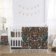 Boho Floral Wildflower Black and Orange Collection Sweet Jojo Designs 6 Piece Crib Bedding + BreathableBaby Breathable Mesh Liner