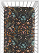 Boho Floral Wildflower Black and Orange Crib Sheet