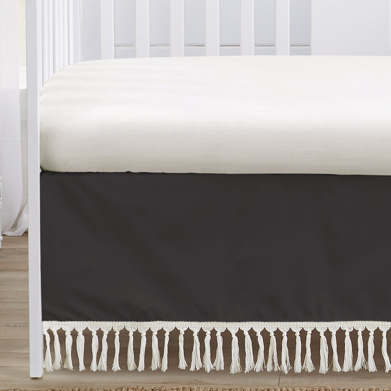 Boho Floral Wildflower Black and Orange Collection 4 Piece Crib Bedding