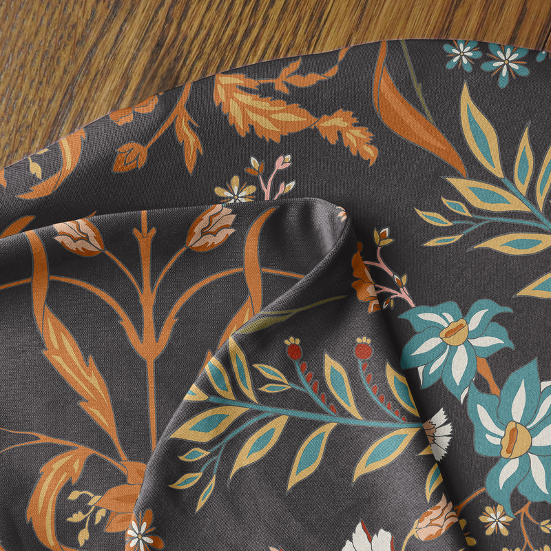 Boho Floral Wildflower Black and Orange Collection Nursing Breastfeeding Pillow Cover