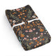 Boho Floral Wildflower Black and Orange Collection Changing Pad Cover Sheet