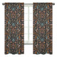 Boho Floral Wildflower Black and Orange Collection Window Panels - Set of 2