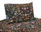 Boho Floral Wildflower Black and Orange Collection Twin Sheet Set