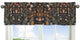 Boho Floral Wildflower Black and Orange Collection Window Valance