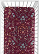 Boho Floral Wildflower Burgundy Red and Orange Collection Crib Sheet