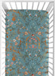 Boho Floral Wildflower Blue and Orange Crib Sheet