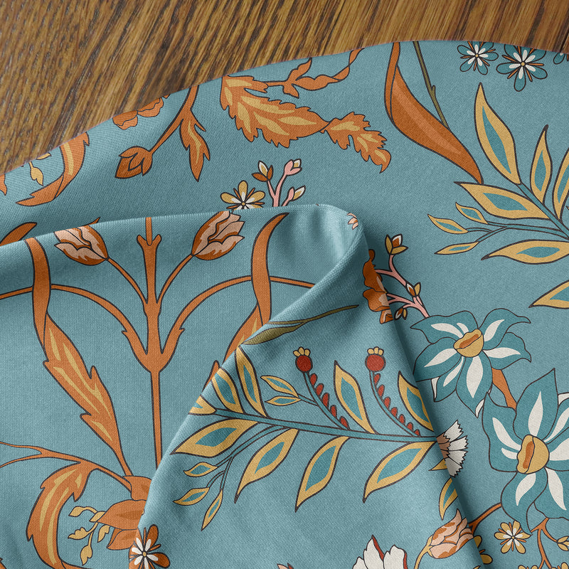 Boho Floral Wildflower Blue and Orange Collection Nursing Breastfeeding Pillow Cover