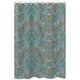 Boho Floral Wildflower Blue and Orange Collection Shower Curtain