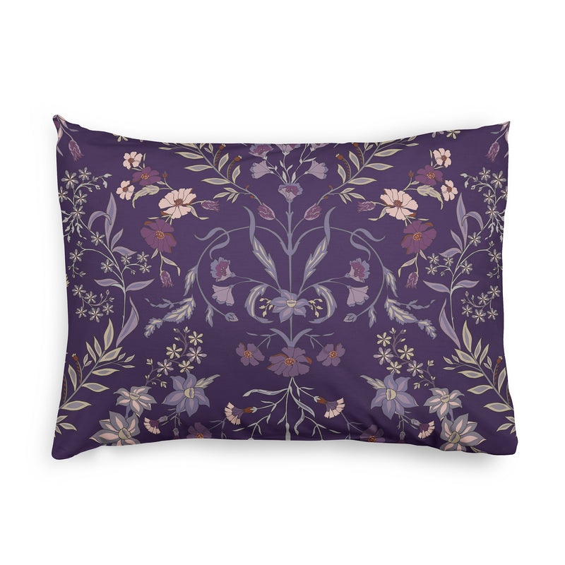 Boho Floral Wildflower Plum Purple Collection Twin Duvet Cover Bedding Set