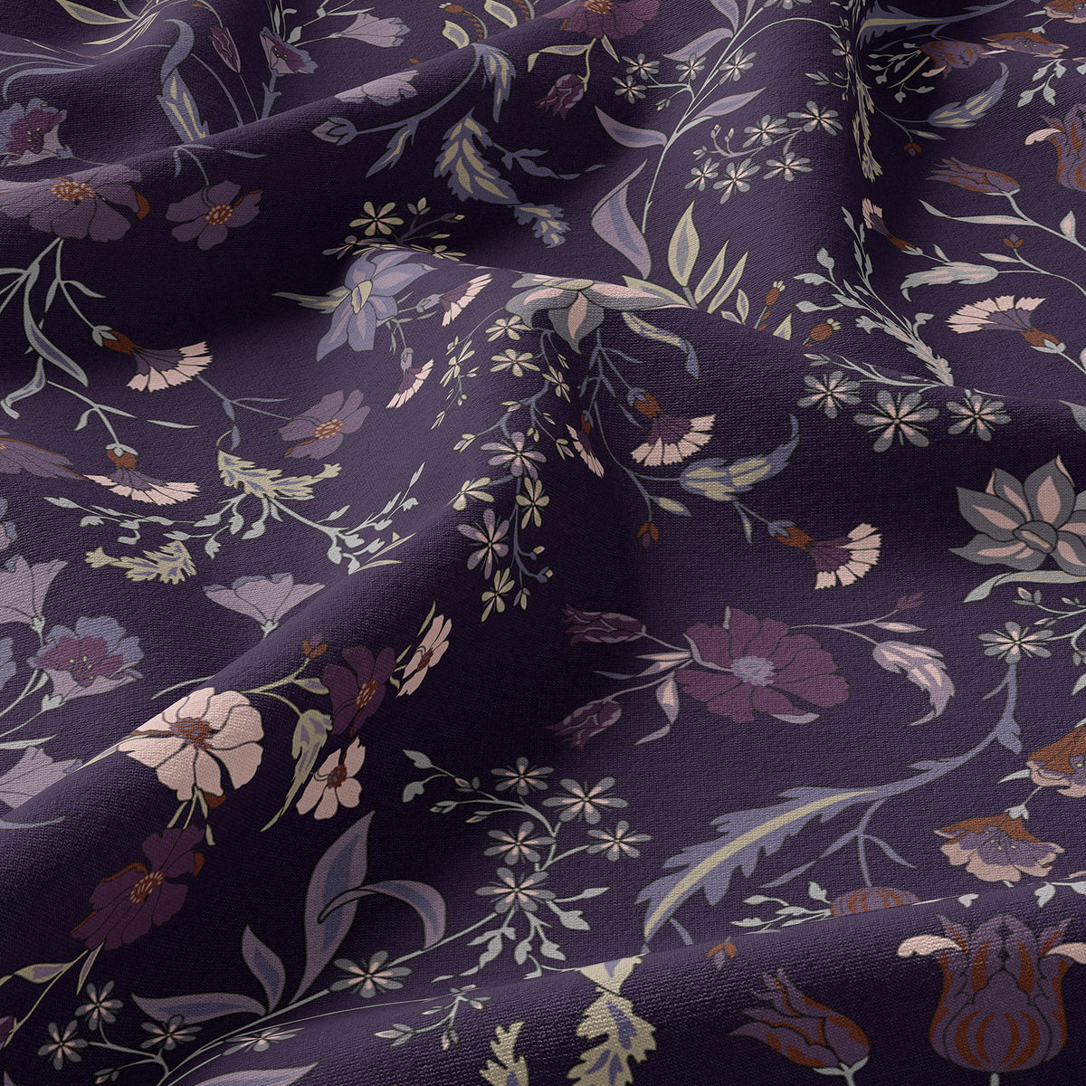 Boho Floral Wildflower Plum Purple Collection Full Length Body Pillow Cover