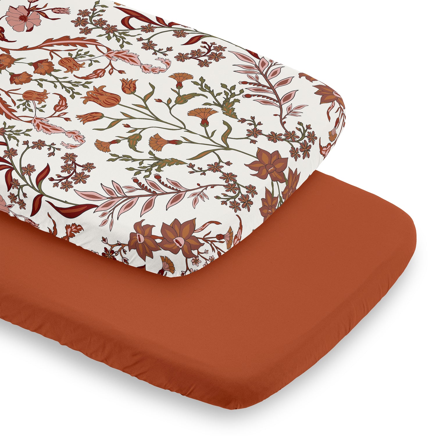 Boho Floral Wildflower Collection 2 Pack Baby Bassinet Fitted Sheets