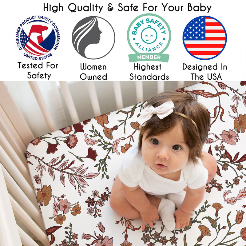 Boho Floral Wildflower Collection 2 Pack Crib Sheets