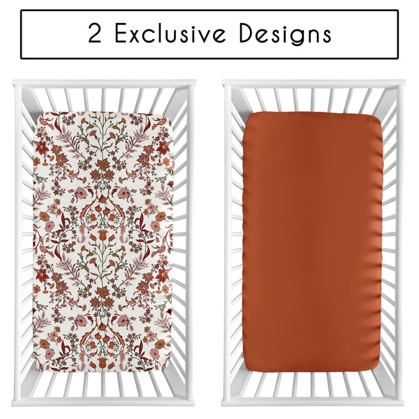 Boho Floral Wildflower Collection 2 Pack Crib Sheets alternate view