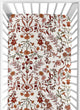 Boho Floral Wildflower Rust Orange and Ivory Collection Crib Sheet
