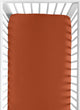 Boho Floral Wildflower Rust Orange and Ivory Collection Crib Sheet - Solid Burnt Orange