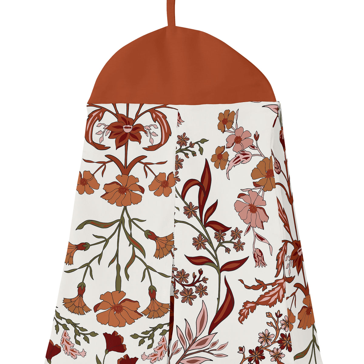 Boho Floral Wildflower Rust Orange and Ivory Collection 4 Piece Crib Bedding