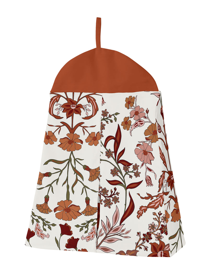 Boho Floral Wildflower Rust Orange and Ivory Collection 4 Piece Crib Bedding