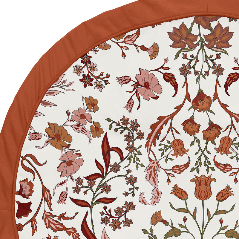 Boho Floral Wildflower Rust Orange and Ivory Collection Playmat