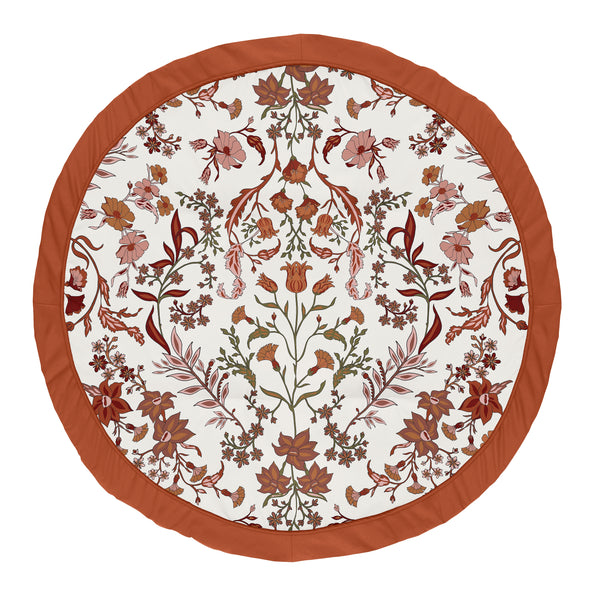 Boho Floral Wildflower Rust Orange and Ivory Collection Playmat