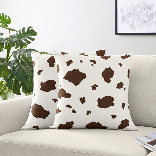 Wild West Cowboy Collection Cow Print Decorative Accent Throw Pillow Covers - Set of 2 alternate view