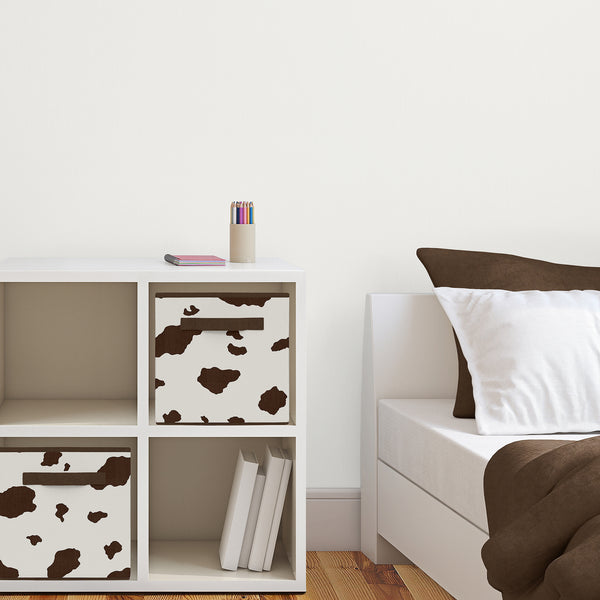 Wild West Cowboy Collection Cow Print Foldable Fabric Storage Bins - Set of 2 alternate view
