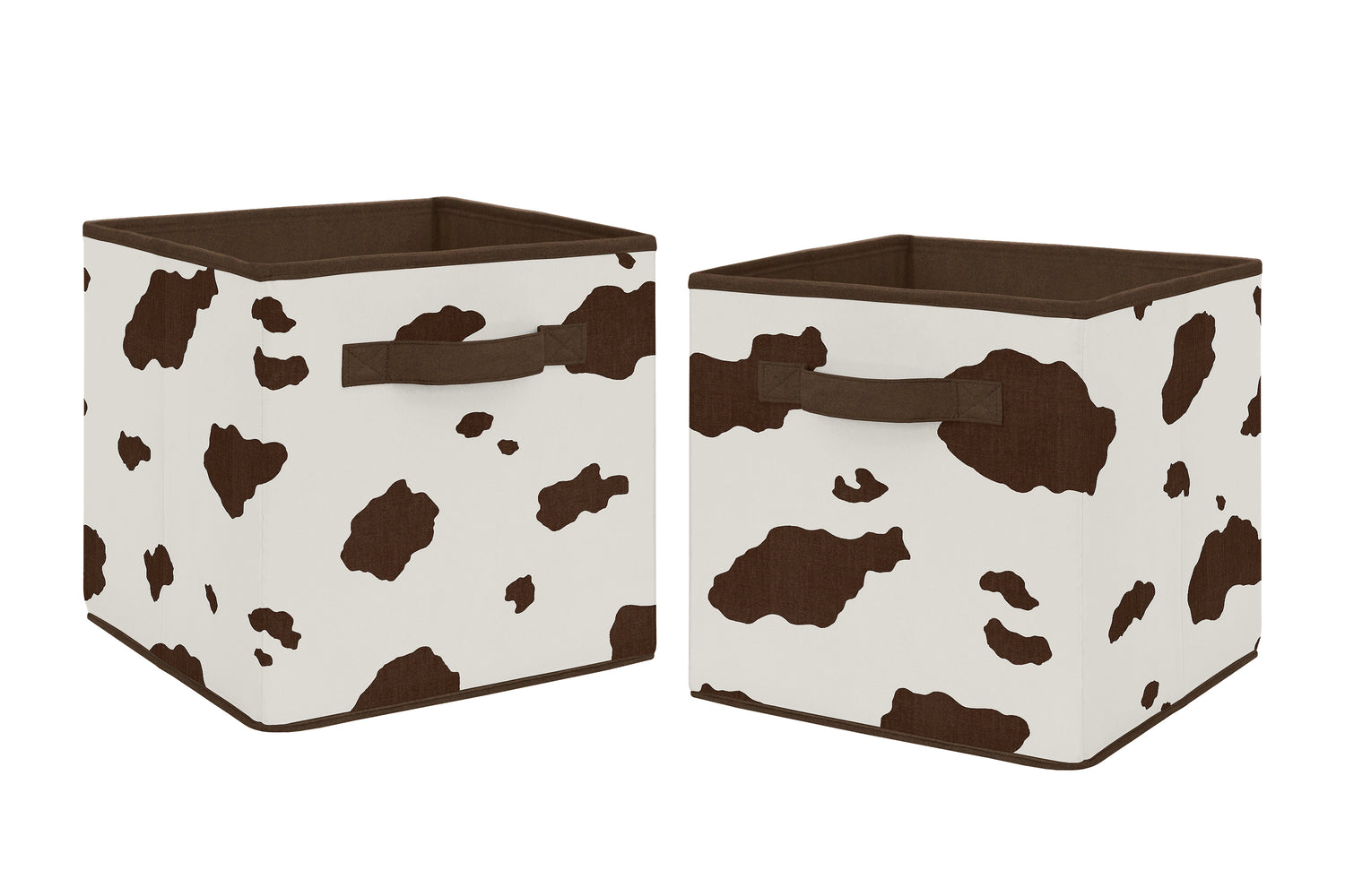 Wild West Cowboy Collection Cow Print Foldable Fabric Storage Bins - Set of 2