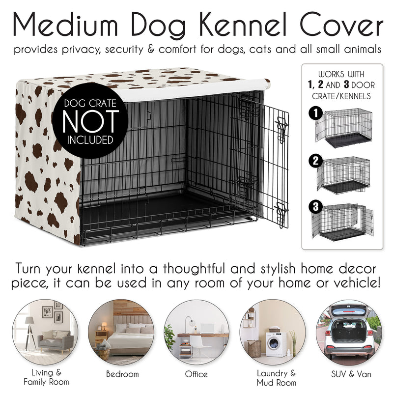 Wild West Cowboy Collection Dog Crate Kennel Cover 36in. - Cow Print