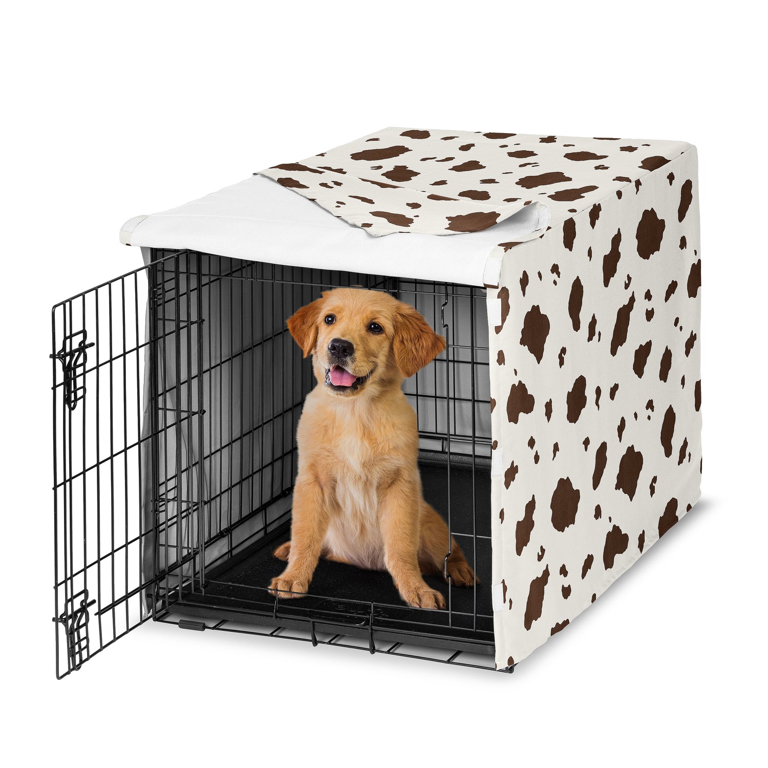 Wild West Cowboy Collection Dog Crate Kennel Cover 36in. - Cow Print