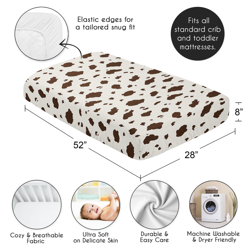 Wild West Cowboy Crib Sheet - Cow Print