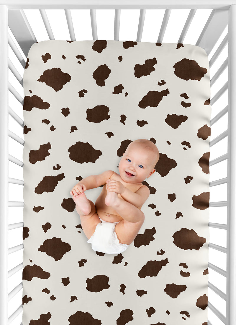 Wild West Cowboy Crib Sheet - Cow Print