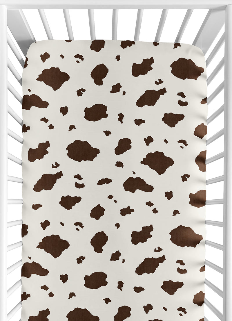 Wild West Cowboy Crib Sheet - Cow Print