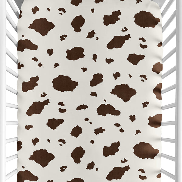 Wild West Cowboy Crib Sheet - Cow Print
