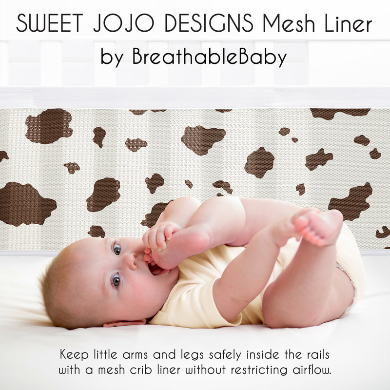 Wild West Cowboy Collection Sweet Jojo Designs + BreathableBaby Breathable Mesh Crib Liner  - Cow Print