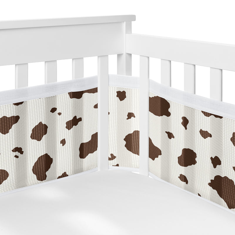 Wild West Cowboy Collection Sweet Jojo Designs 6 Piece Crib Bedding + BreathableBaby Breathable Mesh Liner  - Cow Print