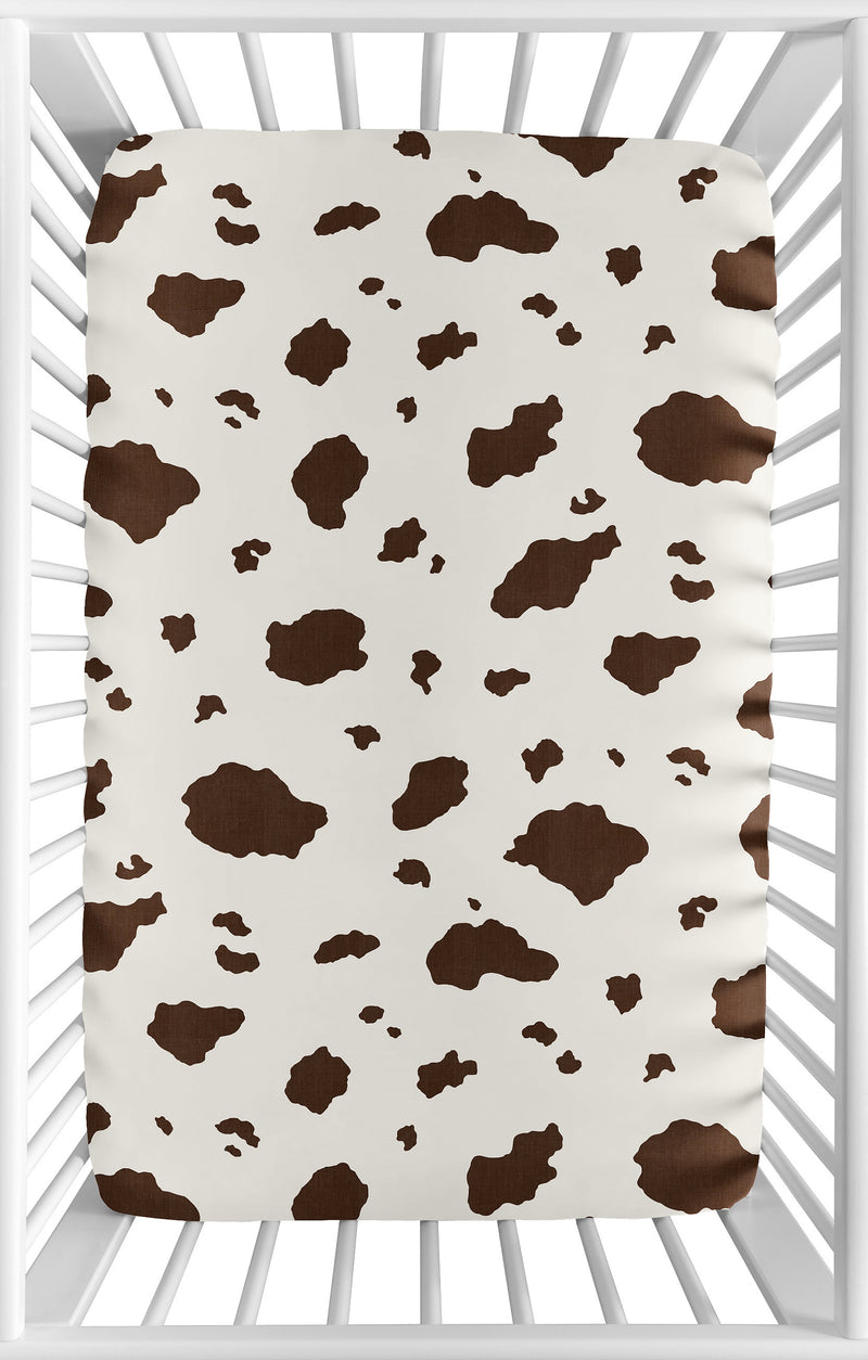 Wild West Collection Mini Crib Sheet - Cow Print