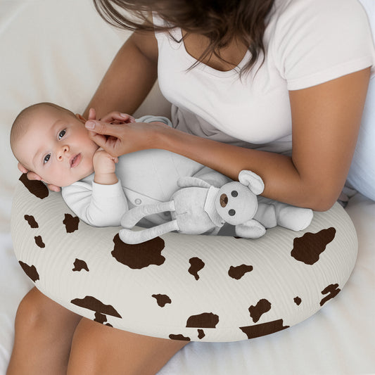Wild West Cowboy Collection - Cow Print 100% Cotton Muslin Nursing Breastfeeding Pillow Cover Case (Pillow Not Included)