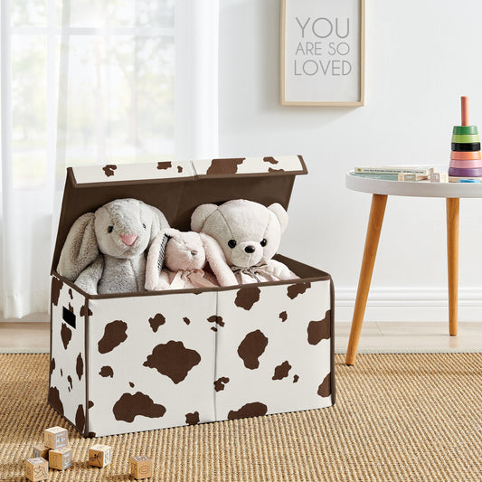Wild West Cowboy Collection Cow Print Fabric Toy Bin Storage