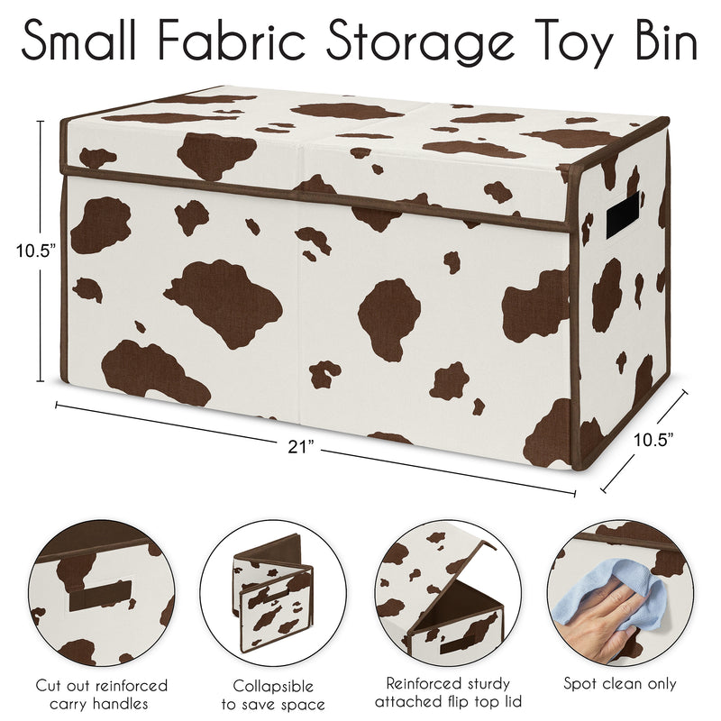 Wild West Cowboy Collection Cow Print Fabric Toy Bin Storage