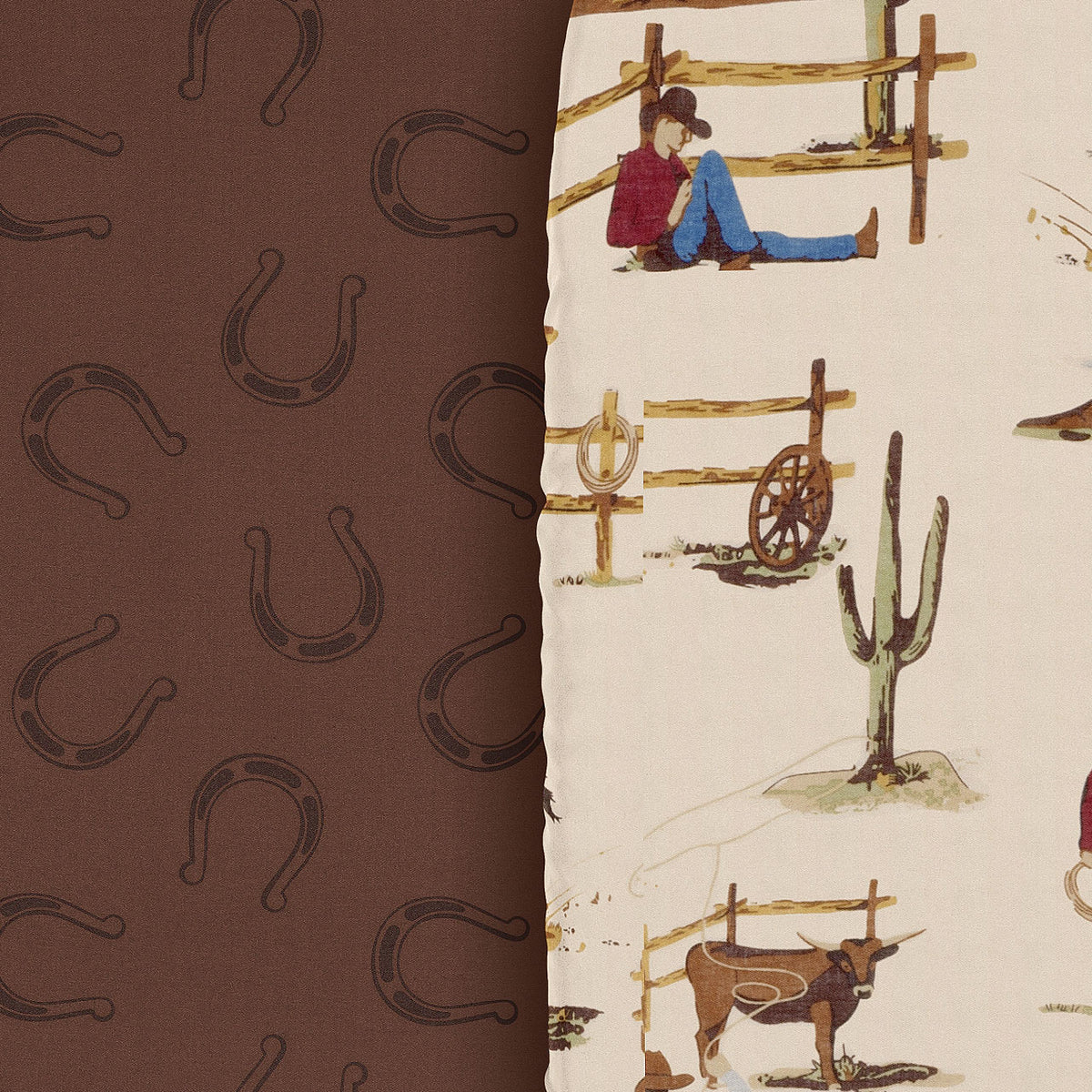Wild West Cowboy Collection - Horseshoe Print 2 Pack Baby Bassinet Fitted Sheets