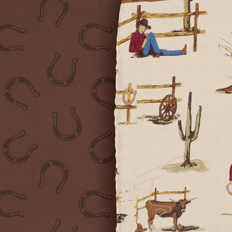 Wild West Cowboy Collection - Horseshoe Print 2 Pack Baby Bassinet Fitted Sheets