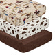Wild West Cowboy Collection 3 Pack Crib Sheets - Horseshoe Print