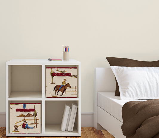 Wild West Cowboy Collection Foldable Fabric Storage Bins - Set of 2