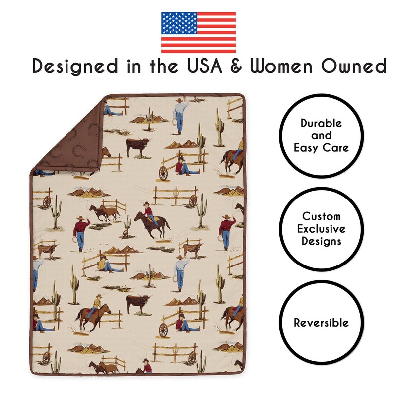 Wild West Cowboy 4 Piece Crib Bedding