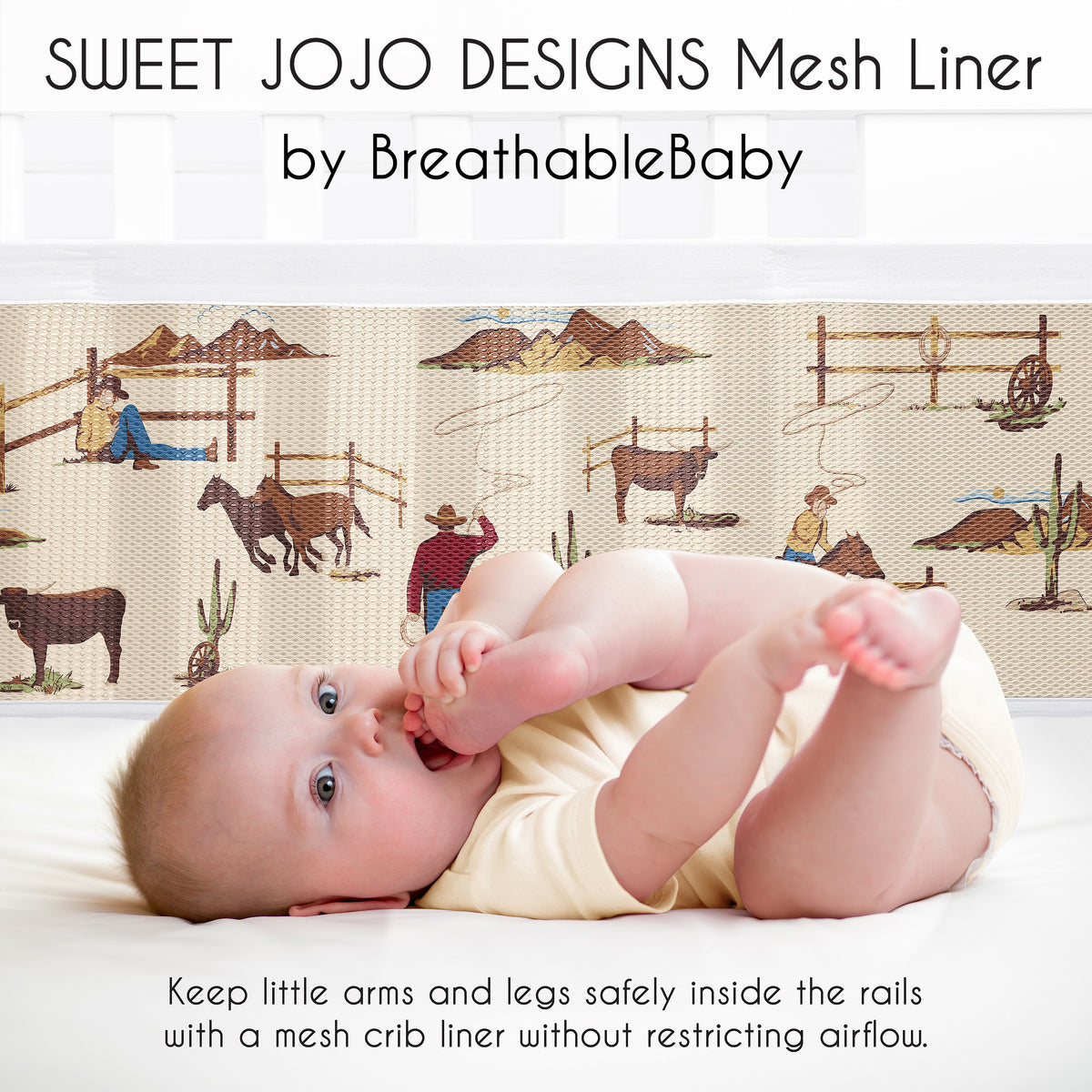 Wild West Cowboy Collection Sweet Jojo Designs + BreathableBaby Breathable Mesh Crib Liner